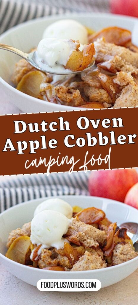 Dutch Oven Apple Cobbler Over Fire - Camping Comfort Food