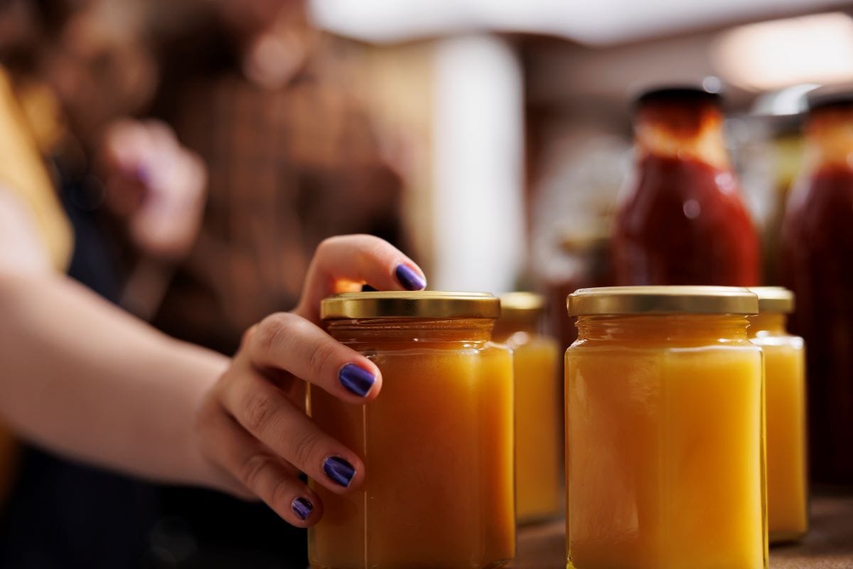 Glass with lids in pantry storeDragosCondreaW