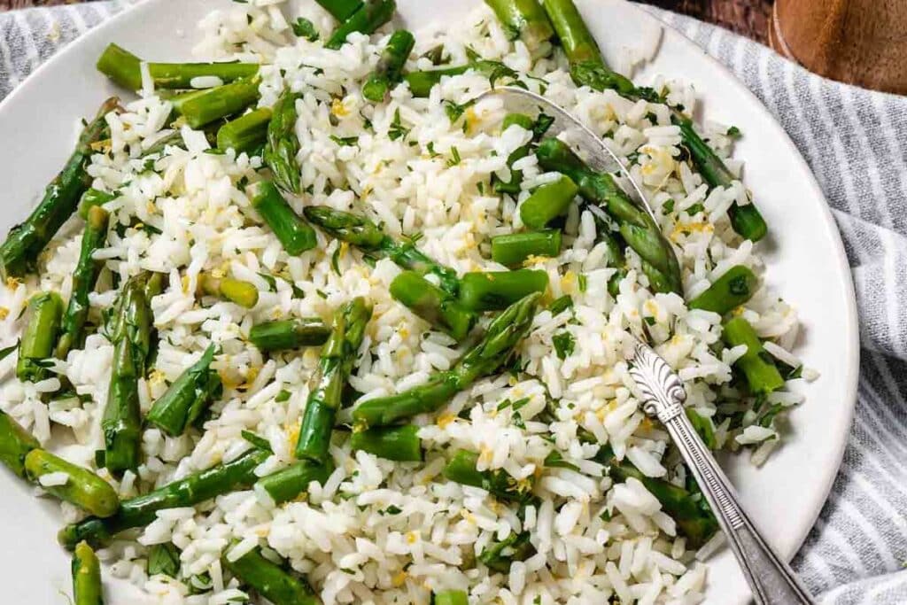 Lemon Asparagus Rice by Cooking In The Keys