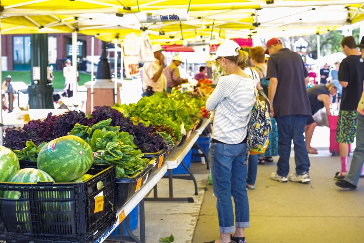 Outside farmers marketUrban light