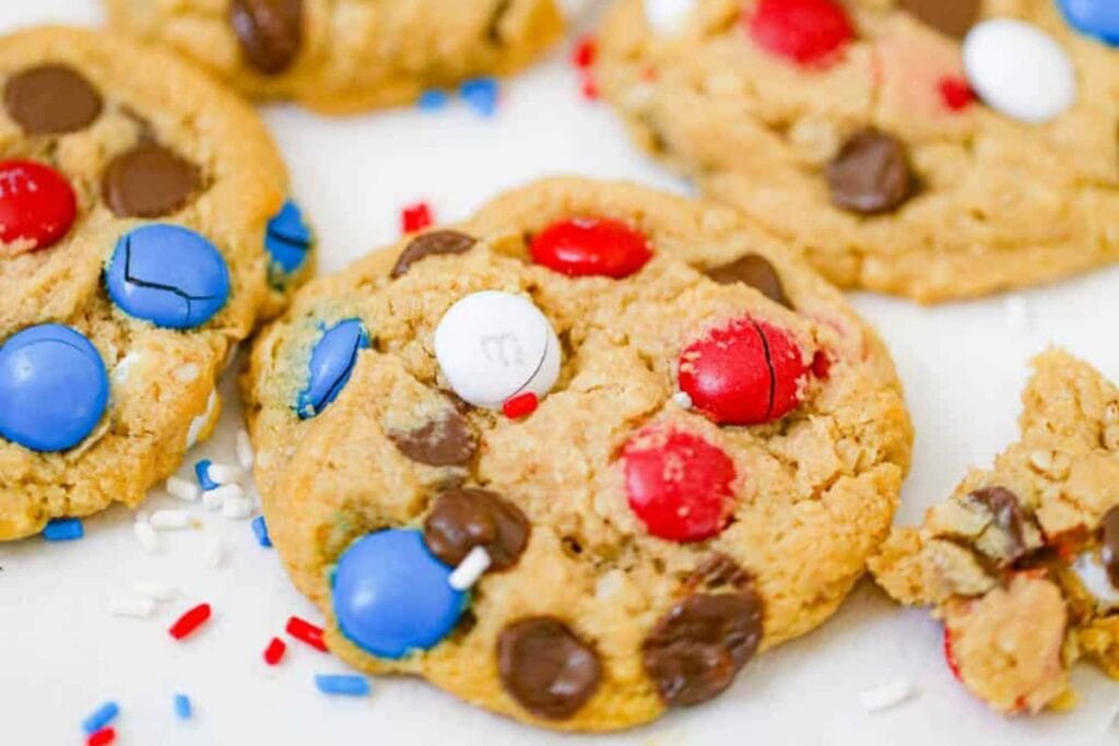 Patriotic Monster Cookies by The Baking ChocolaTess