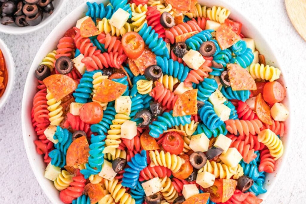 Patriotic Tri Color Pasta Salad by The Slow Roasted Italian