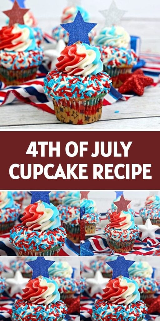 Red White and Blue Cupcakes (4th of July Cupcake Recipe)