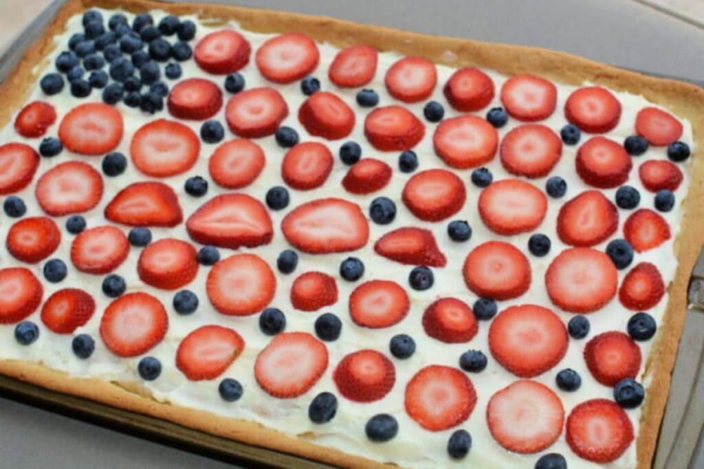 Red White and Blue Fruit Pizza by The Cookin Chicks