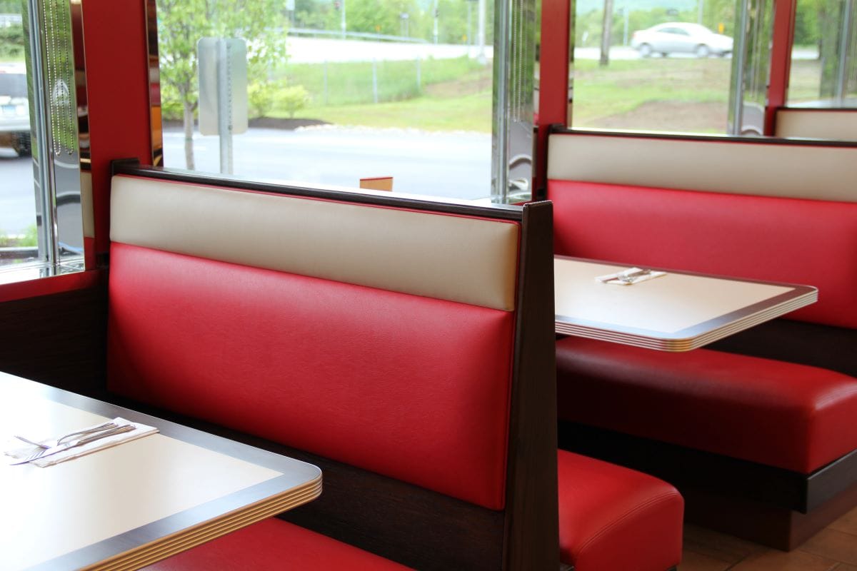 Restaurant with velvet boothReezabratty