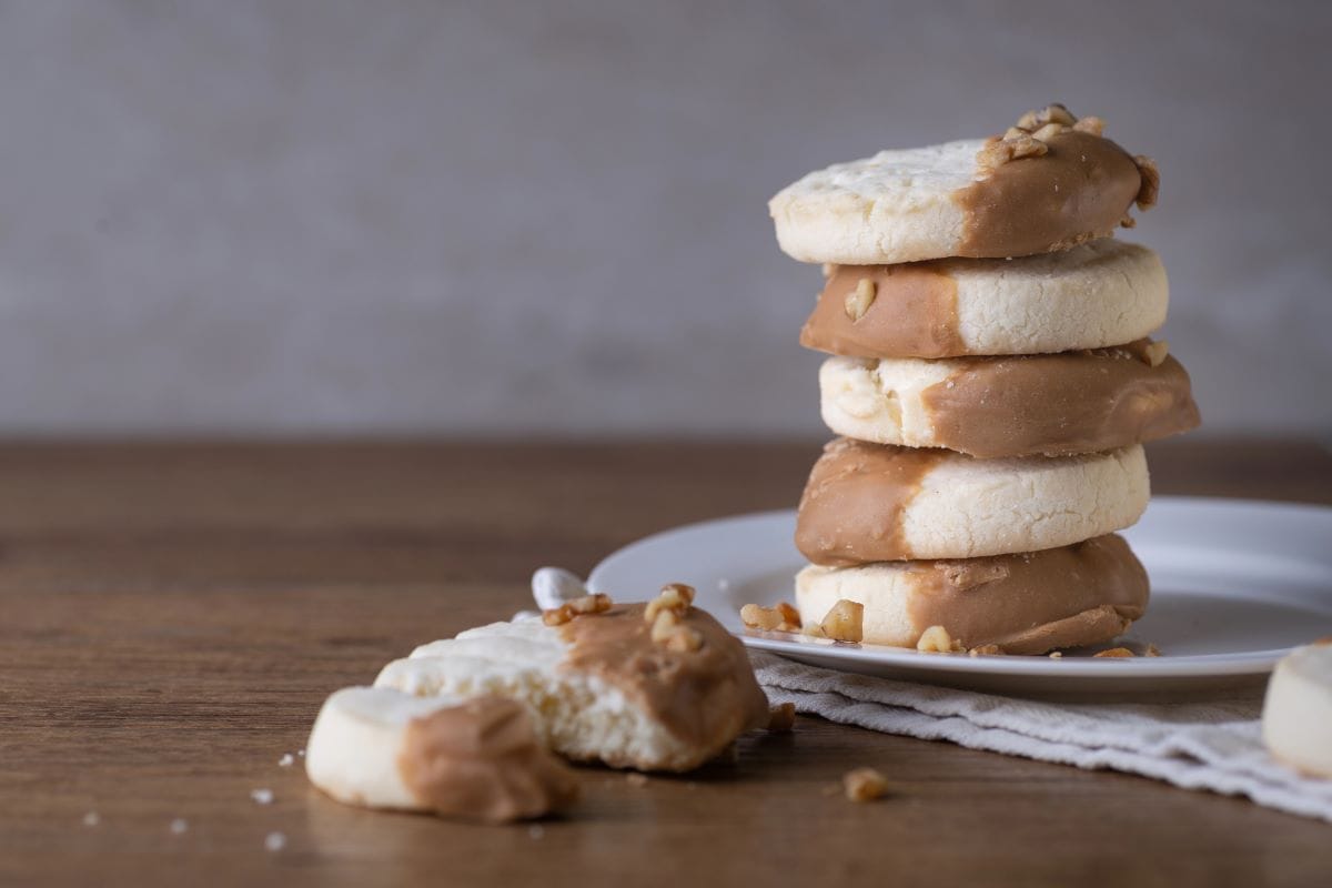 Shortbread cookies dipped in chocolateJenniferGauld