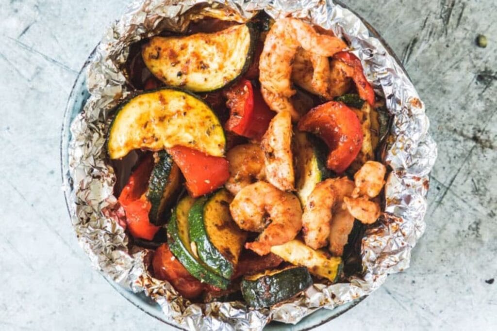 Shrimp Foil Packets With Zucchini by Recipes From A Pantry