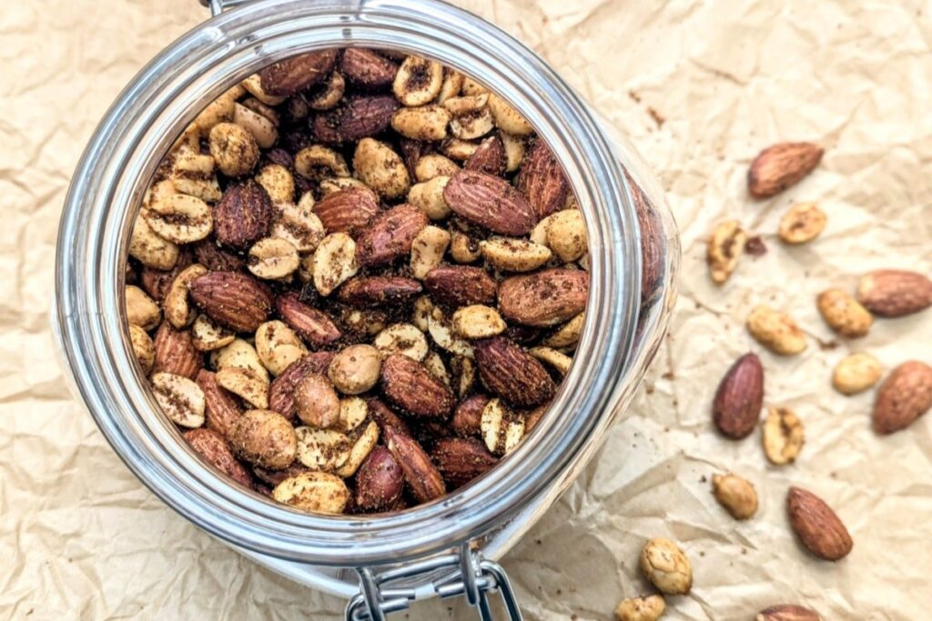 Spicy Curry Roasted Nuts by Flavorful Eats