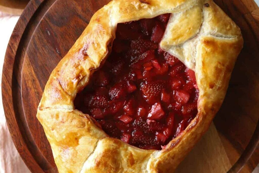 Strawberry Rhubarb Galette with Puff Pastry by Simply Made Eats