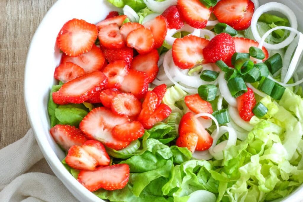 Strawberry Salad with Poppy Seed Dressing by Happy Foods Tube