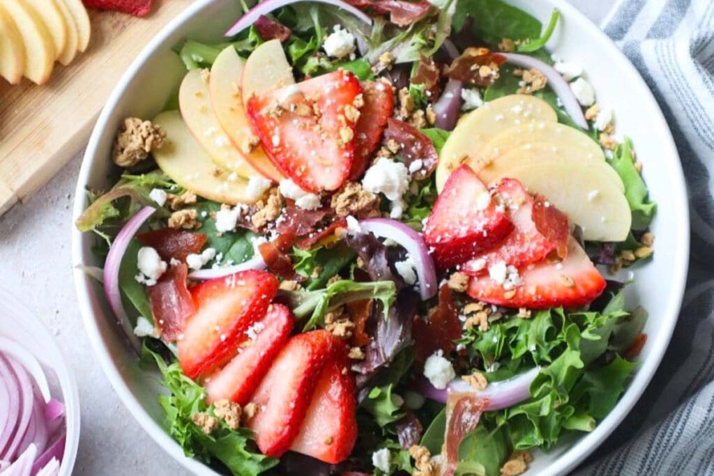 Summer Apple and Strawberry Salad by Bless This Meal