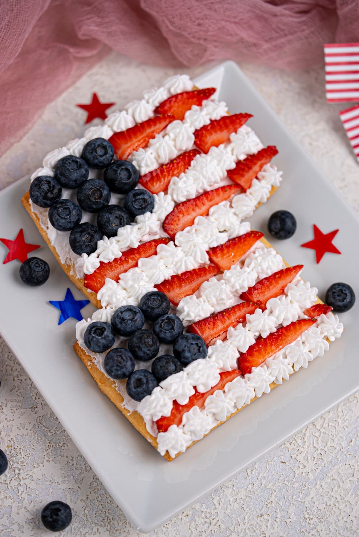american flag fruit pizza
