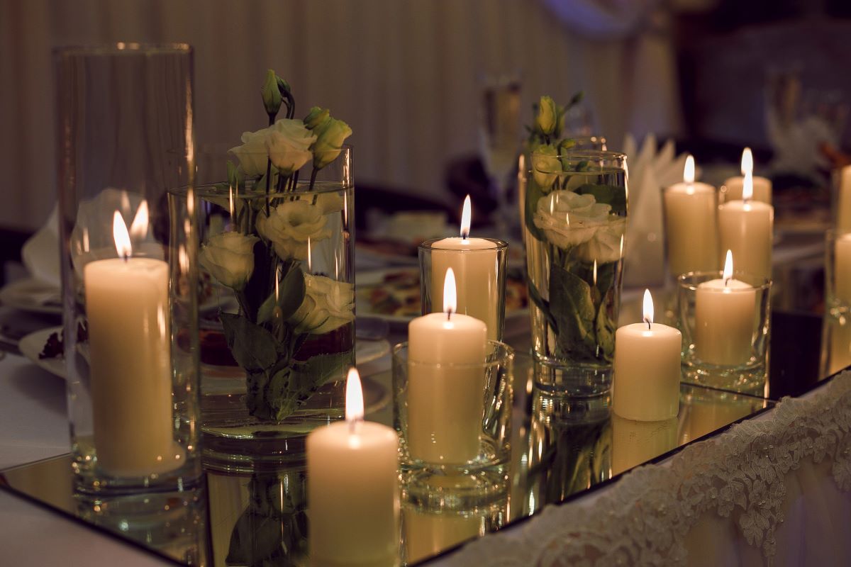 Candlelight table in
