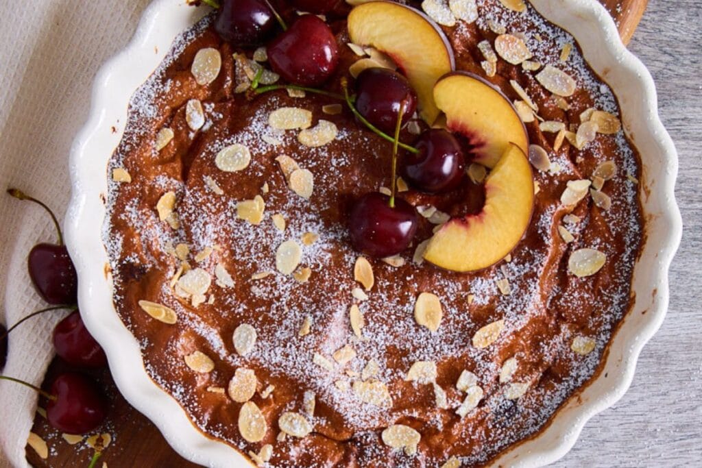 Cherry Peach Clafoutis by For the Pleasure of Eating