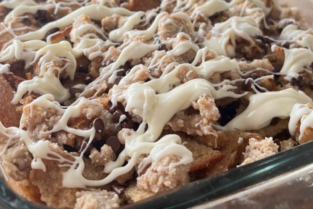 Chocolate Chip Sourdough French Toast Casserole by Rooted At Heart