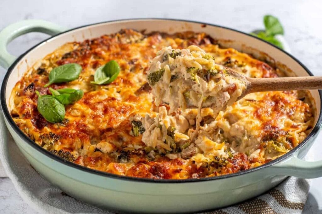 Creamy Chicken Orzo Pasta Bake by The Cinnamon Jar