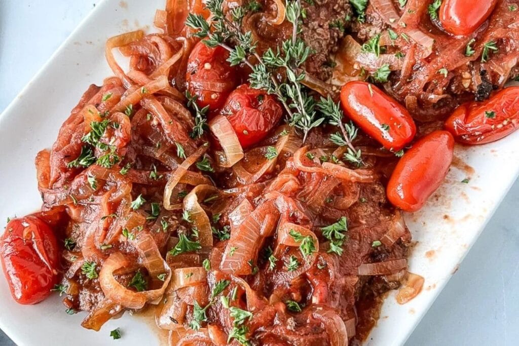 Crockpot Swiss Steak by The Feathered Nester