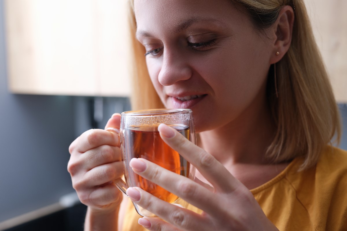 Cup of ginger tea in cafe