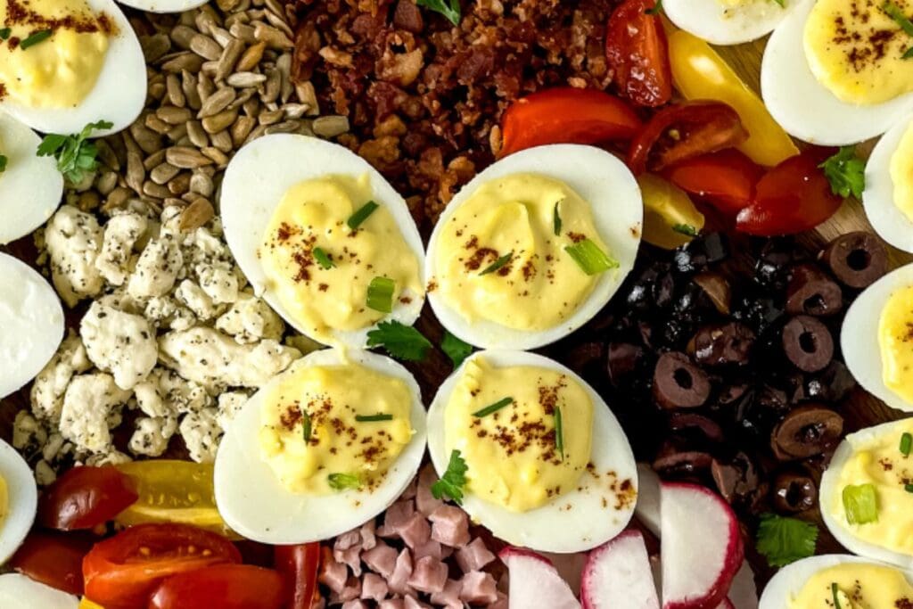 Deviled Egg Charcuterie Board by 3 Boys and a Dog