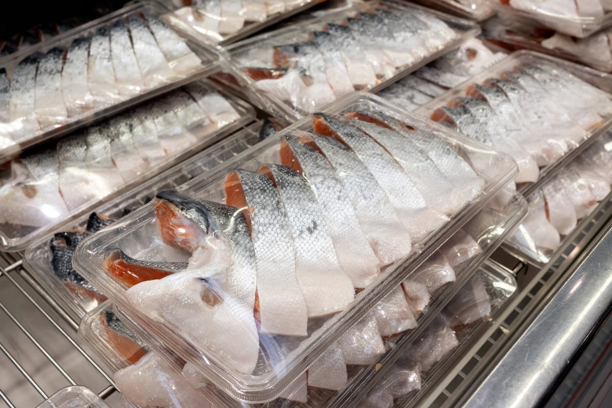 Frozen food in grocery store