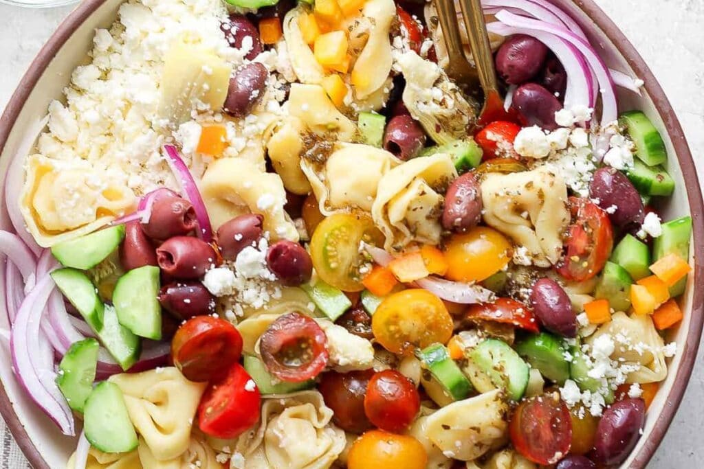 Greek Tortellini Salad by The Wooden Skillet