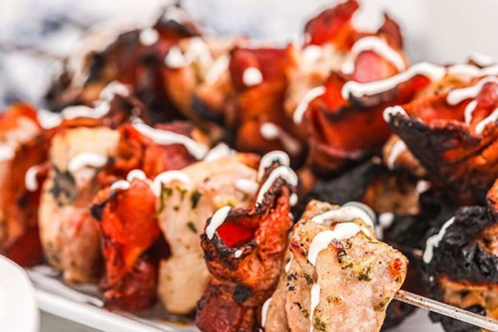 Grilled Chicken Bacon Ranch Kabobs by The Slow Roasted Italian