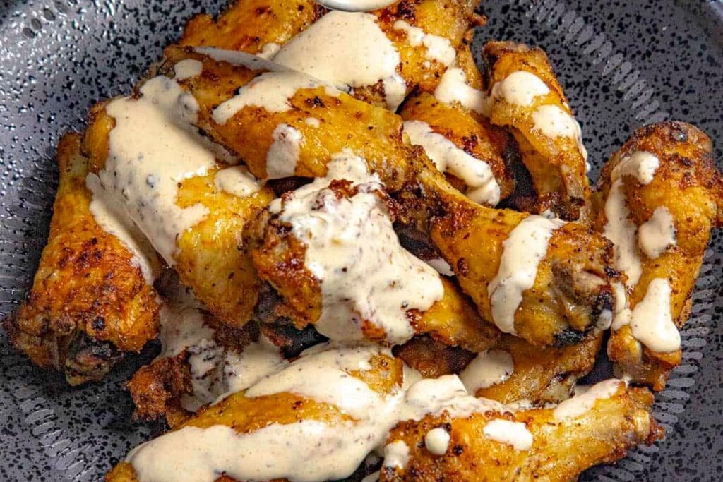 Grilled Chicken Wings with Alabama White Sauce by Chili Pepper Madness