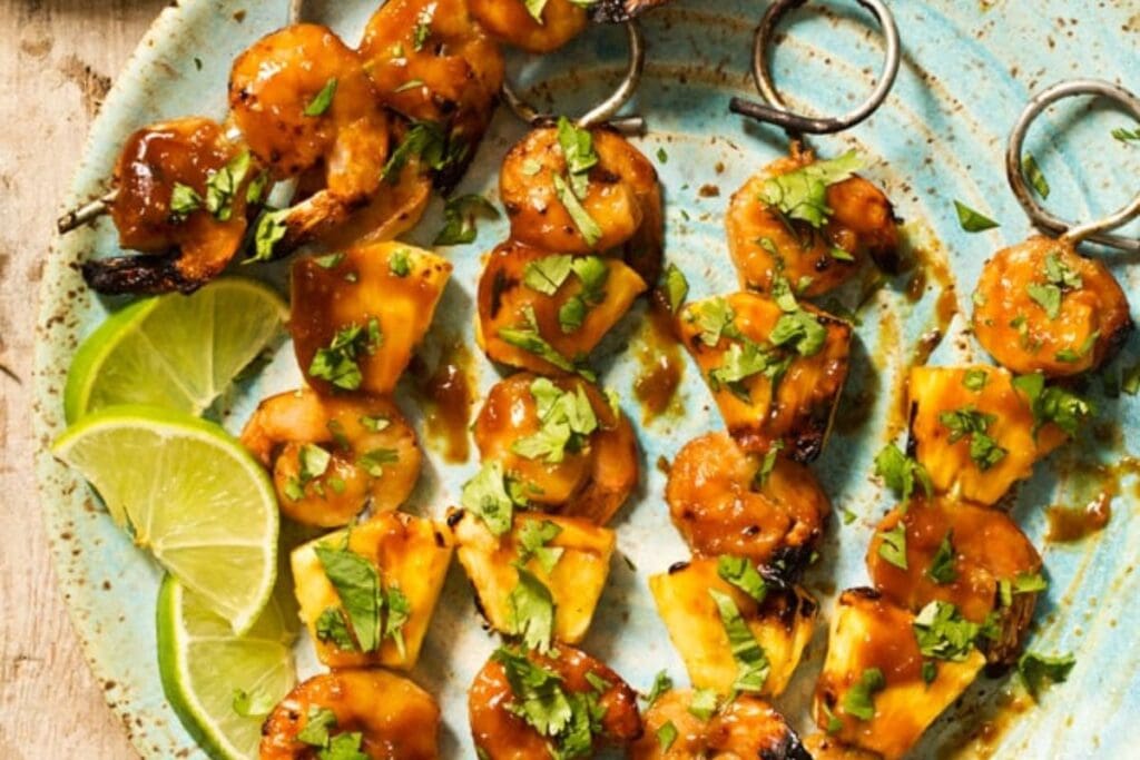 Grilled Pineapple Shrimp Teriyaki Kabobs by Homemade in the Kitchen
