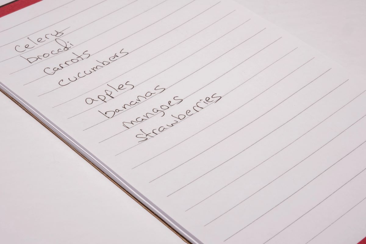 Handwritten grocery listTruthfunctional