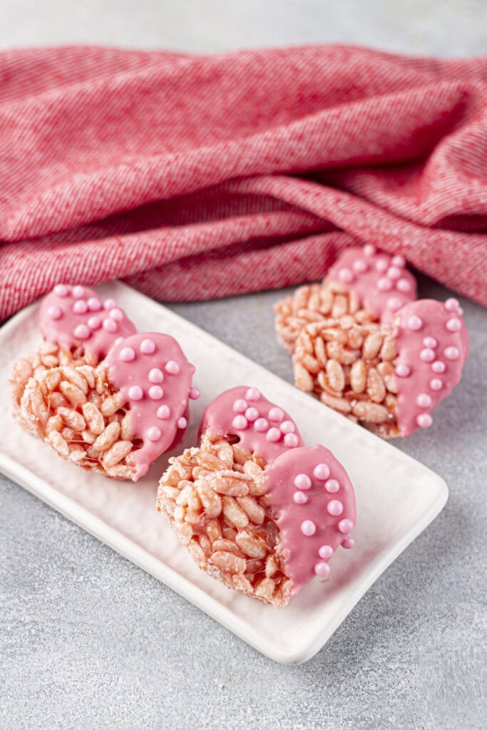 Heart Shaped Valentine Rice Krispie Treats