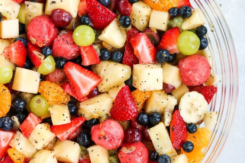 Honey Lime Poppyseed Fruit Salad by Marys Whole Life