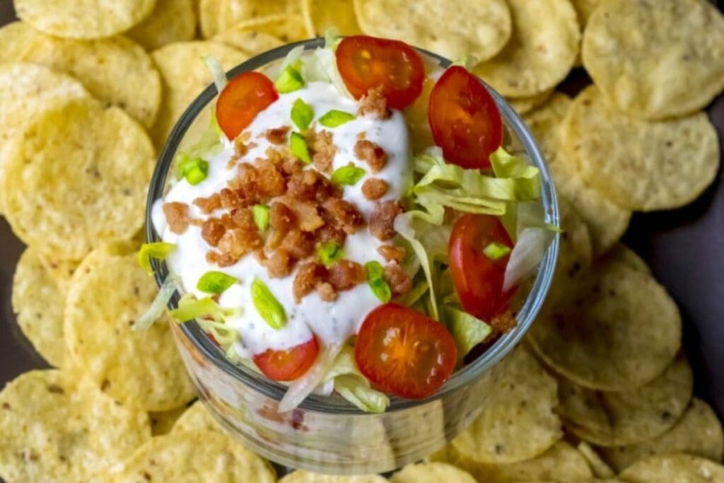 Layered BLT Dip by Frugal Mom Eh
