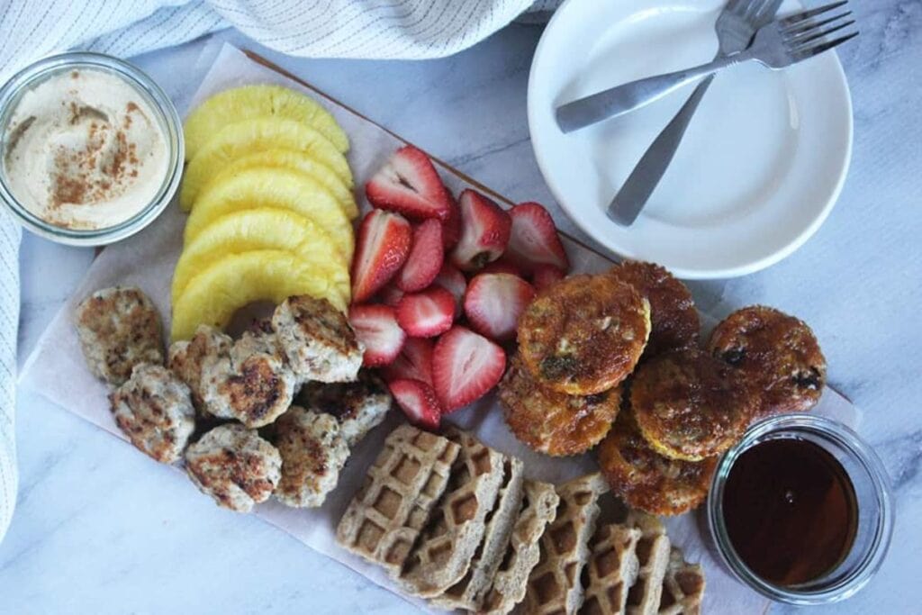 Meat and Fruit Brunch Charcuterie Board by Simple and Savory