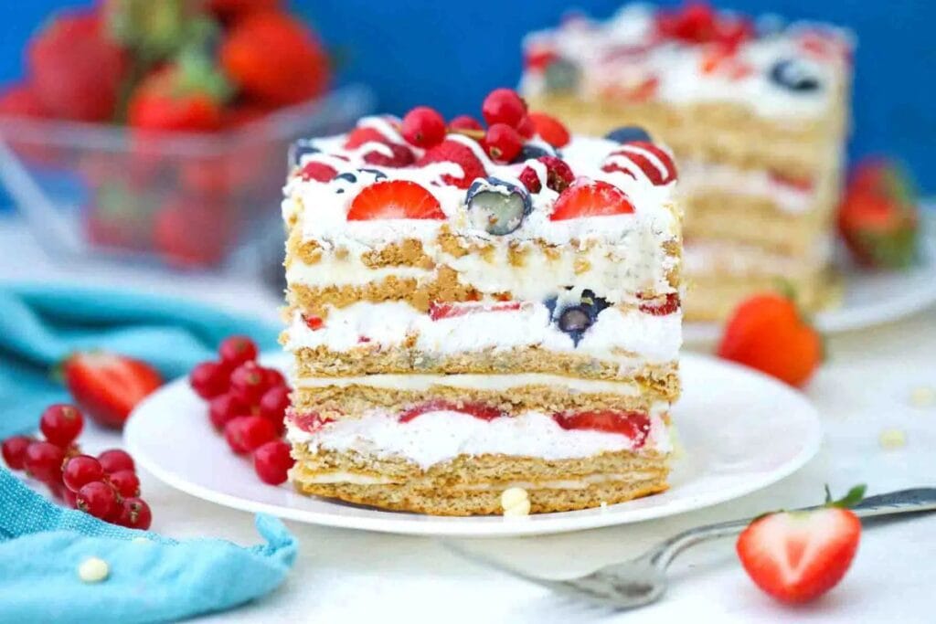 Patriotic Icebox Cake by Sweet and Savory Meals