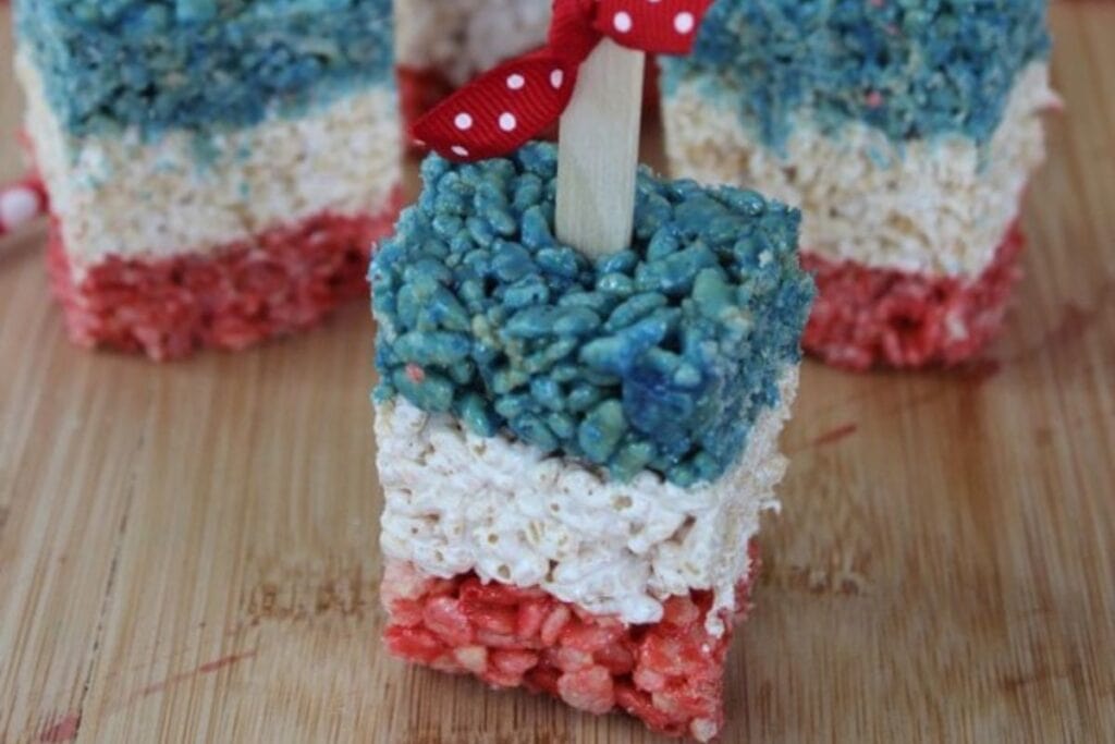 Patriotic Rice Krispies Treats Pops by Baking Beauty