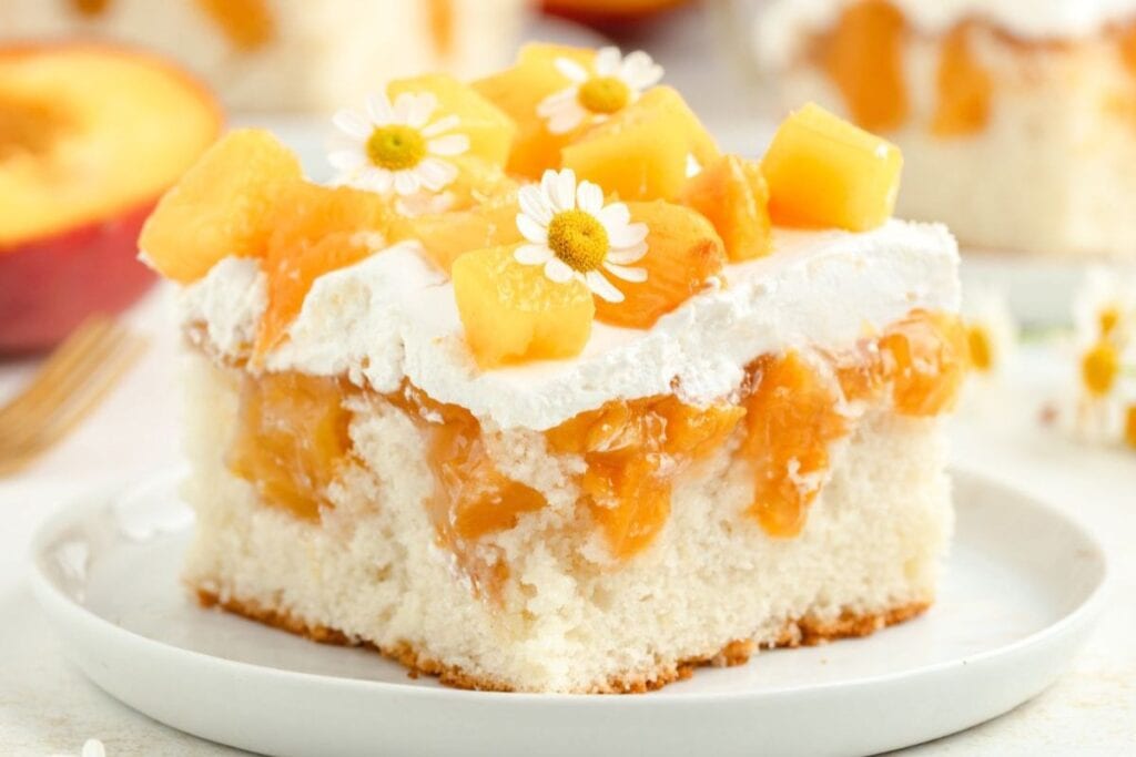 Peach Poke Cake by Semi Homemade Kitchen