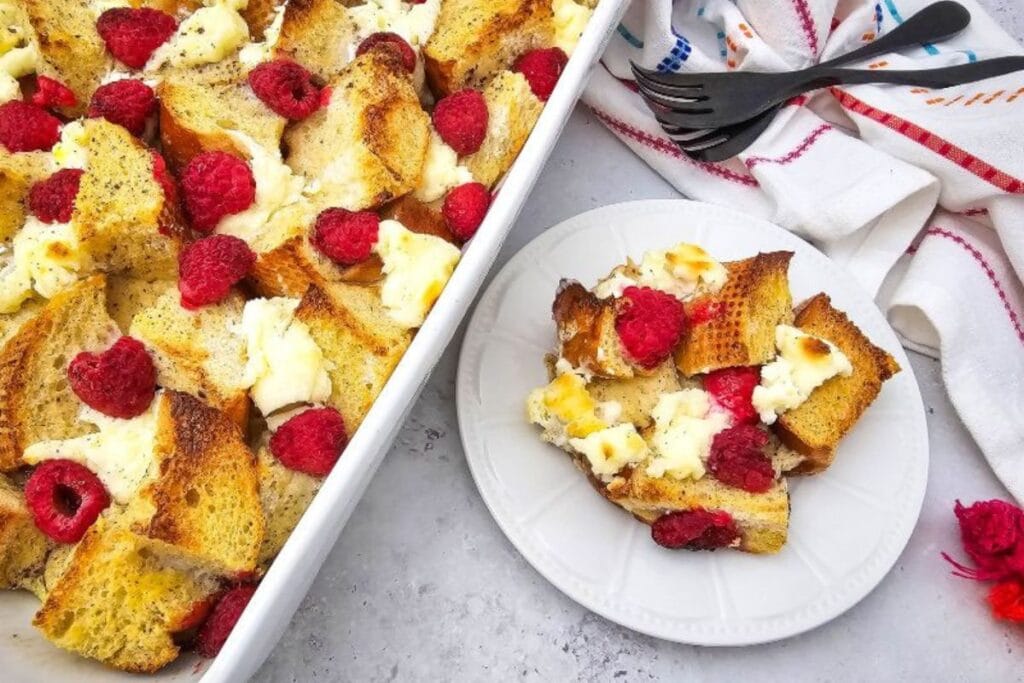 Raspberry Cheesecake French Toast Casserole by Busy Little Chefs