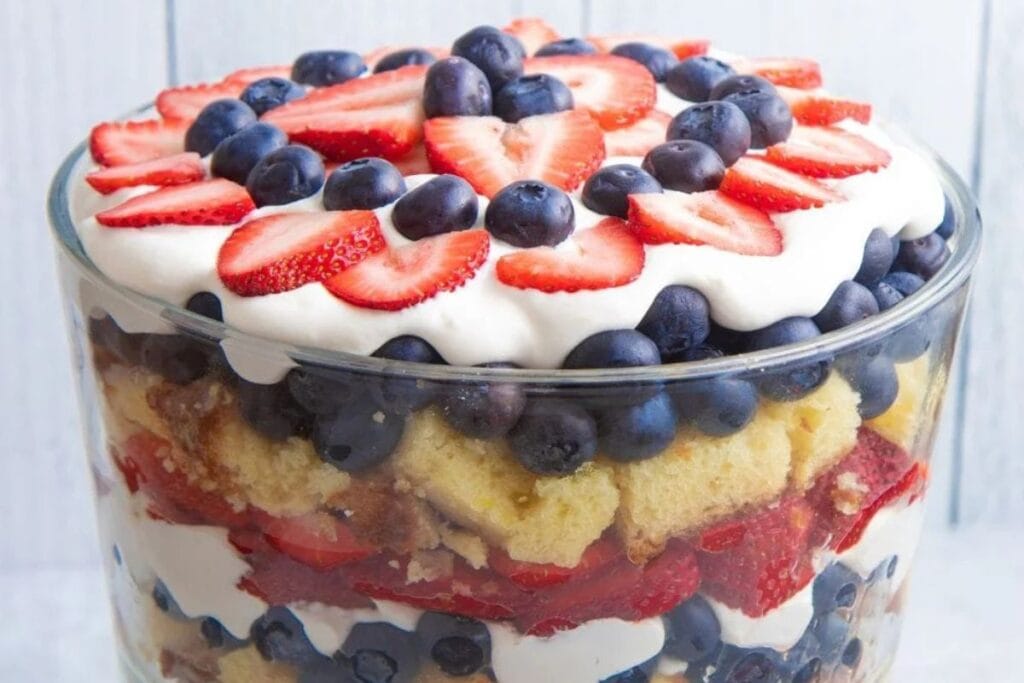 Red White and Blue Berry Trifle by Wholefully