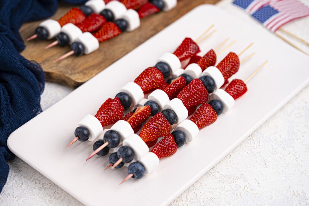 Red White and Blue Fruit Kabobs