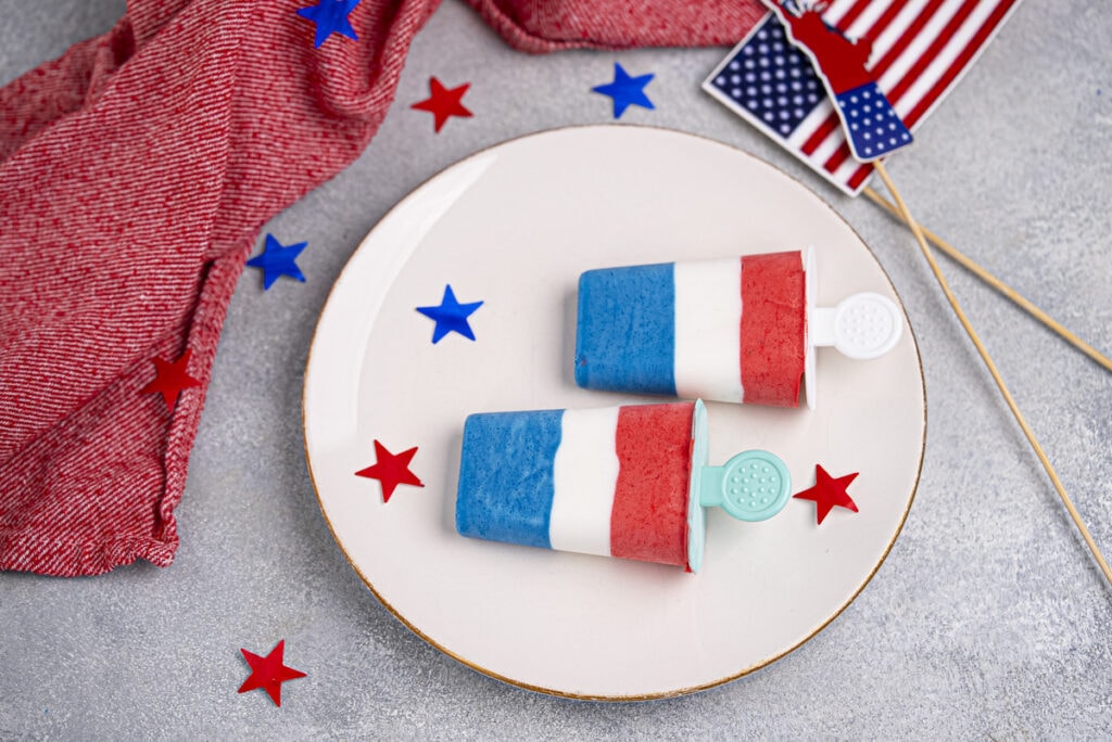 Red white and blue pops