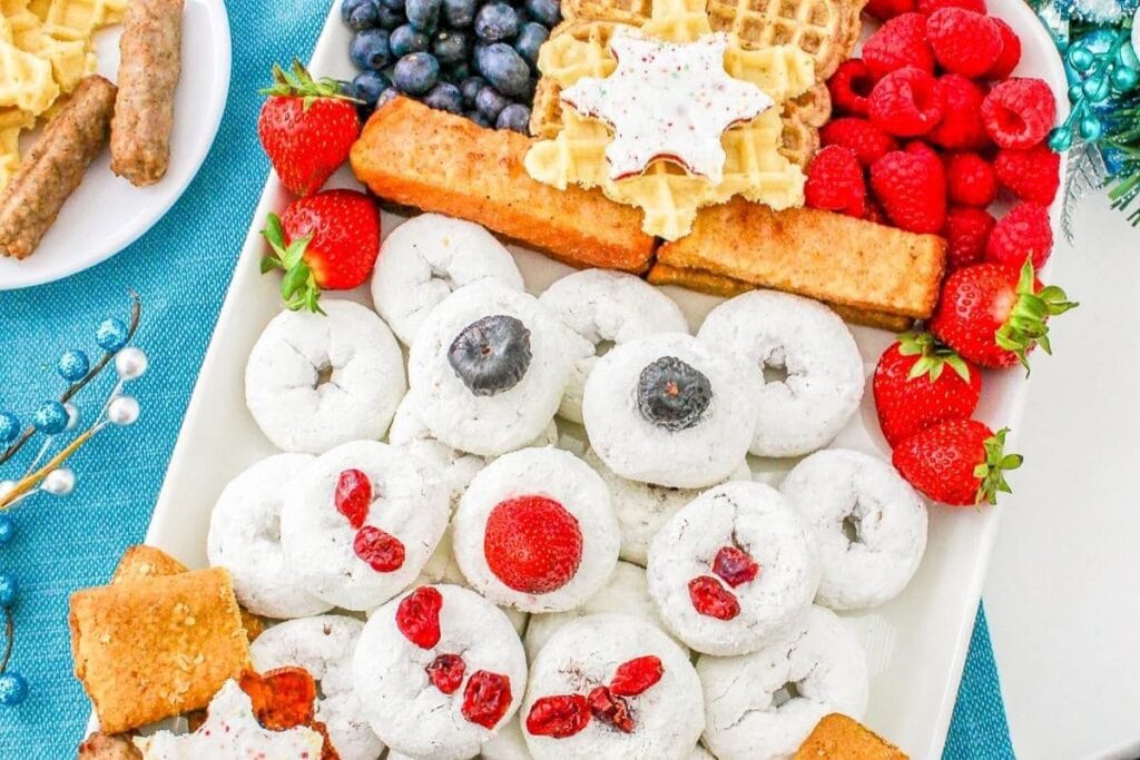 Snowman Breakfast Charcuterie Board by Salads for Lunch
