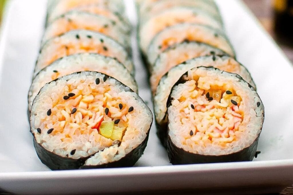 Spicy Crab Sushi Roll by The Soccer Mom Blog