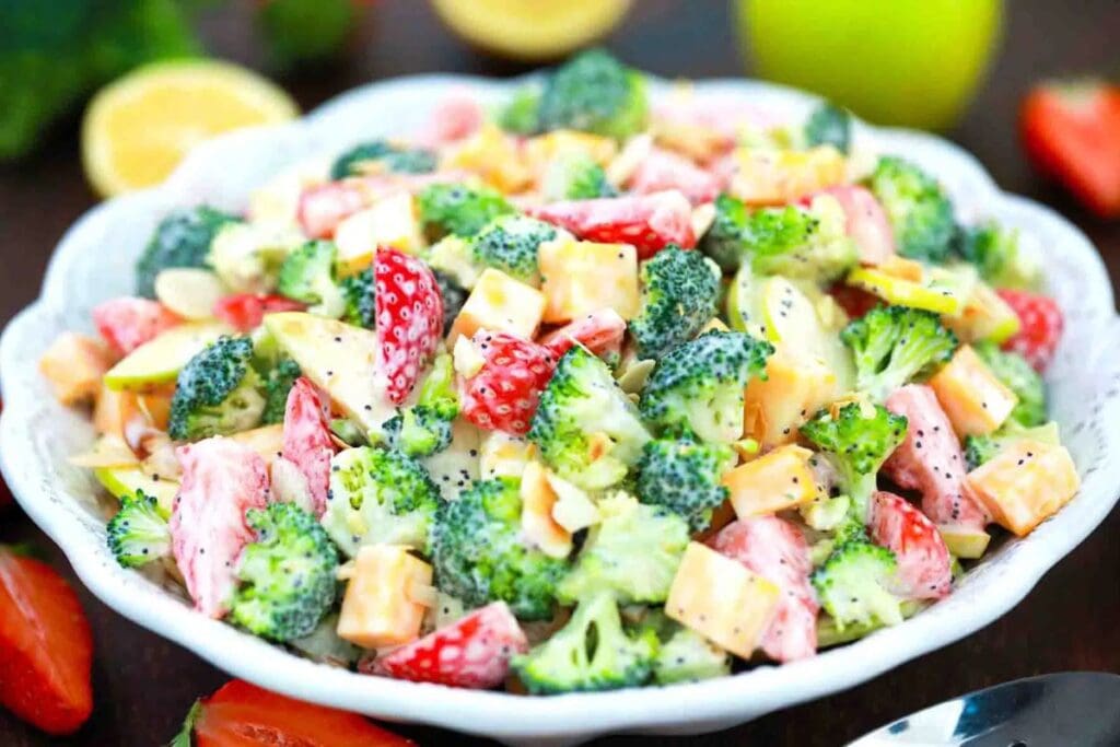 Strawberry Broccoli Salad by Sweet and Savory Meals