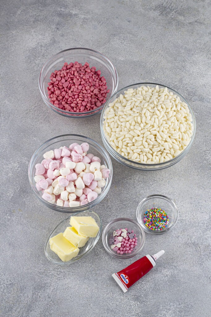 Valentine Rice Krispie Treats ingredients