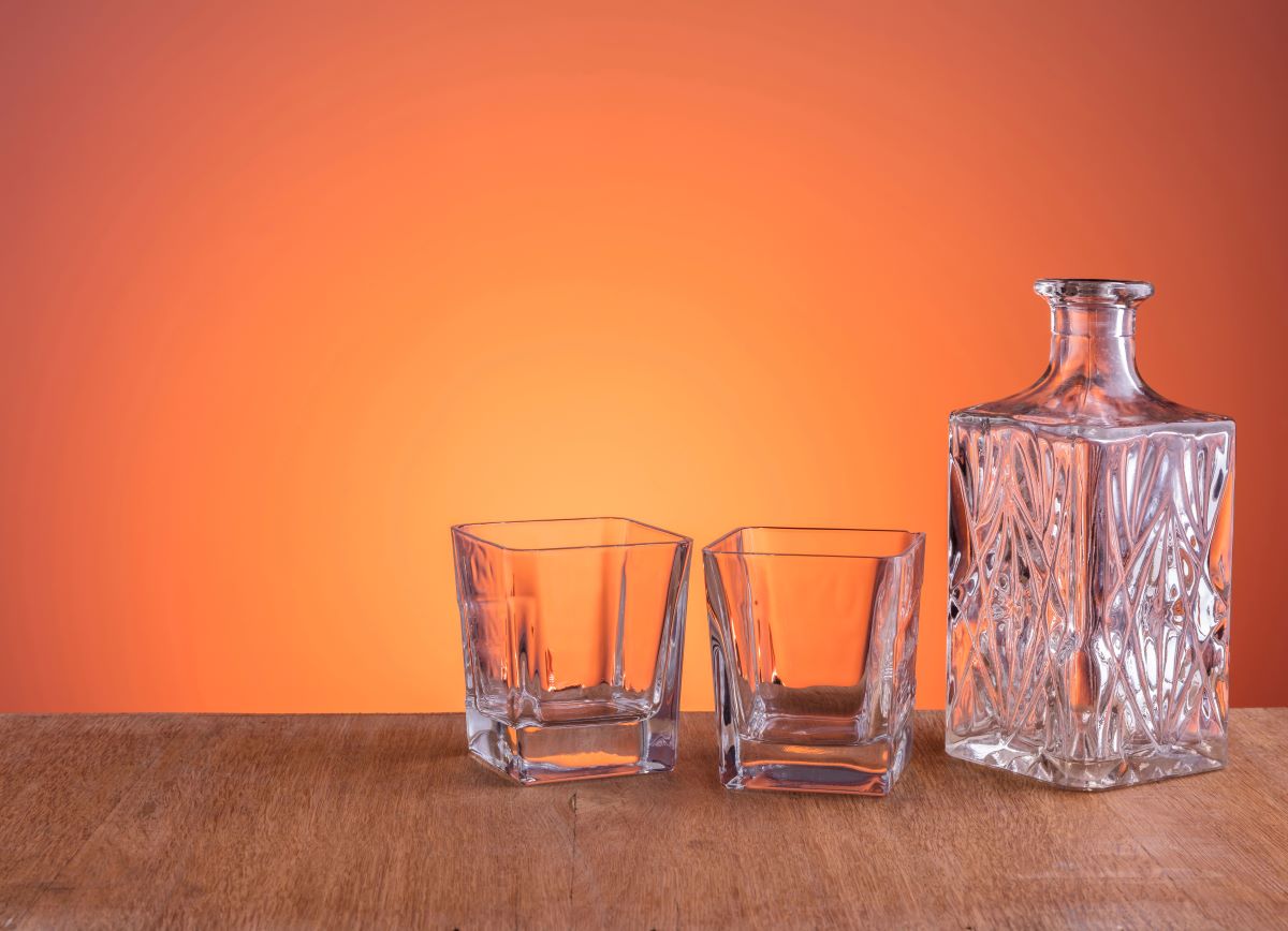 Water in Glass Carafes