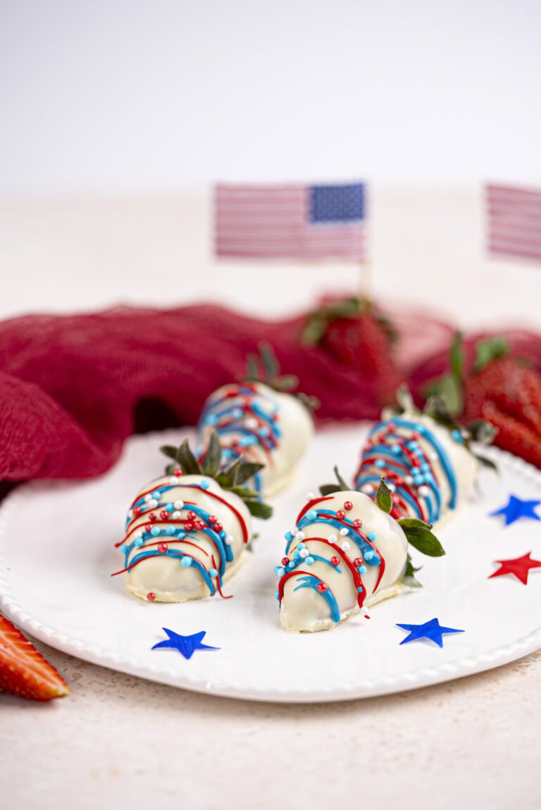 red white and blue strawberries recipe