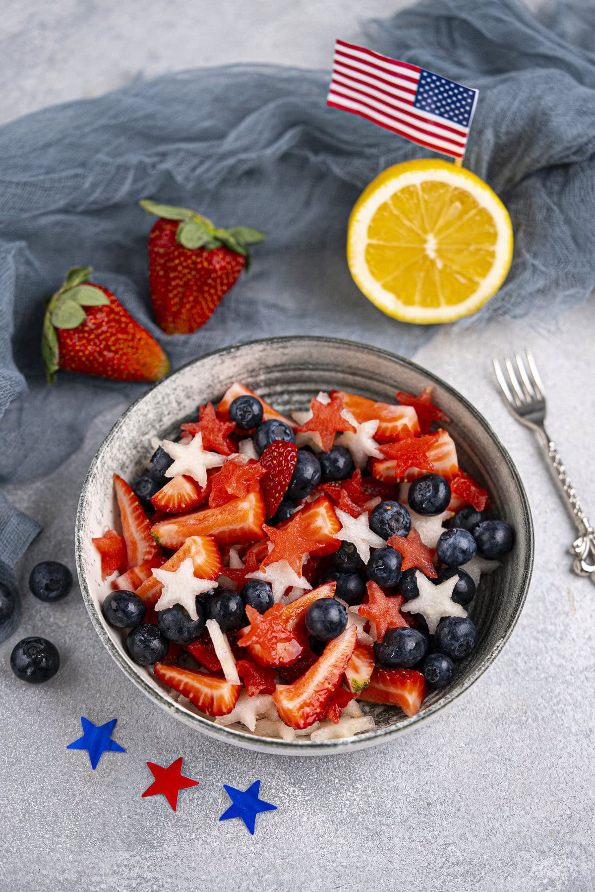 red white and blue fruit salad