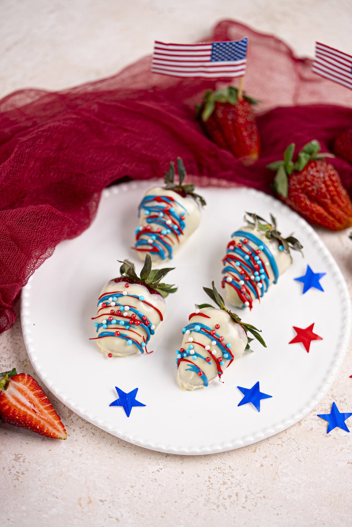 red white and blue strawberries
