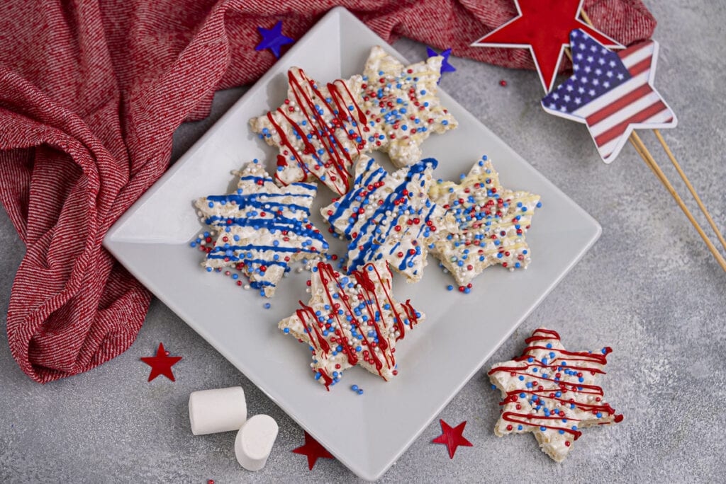 step 8 4th of july rice krispie treats