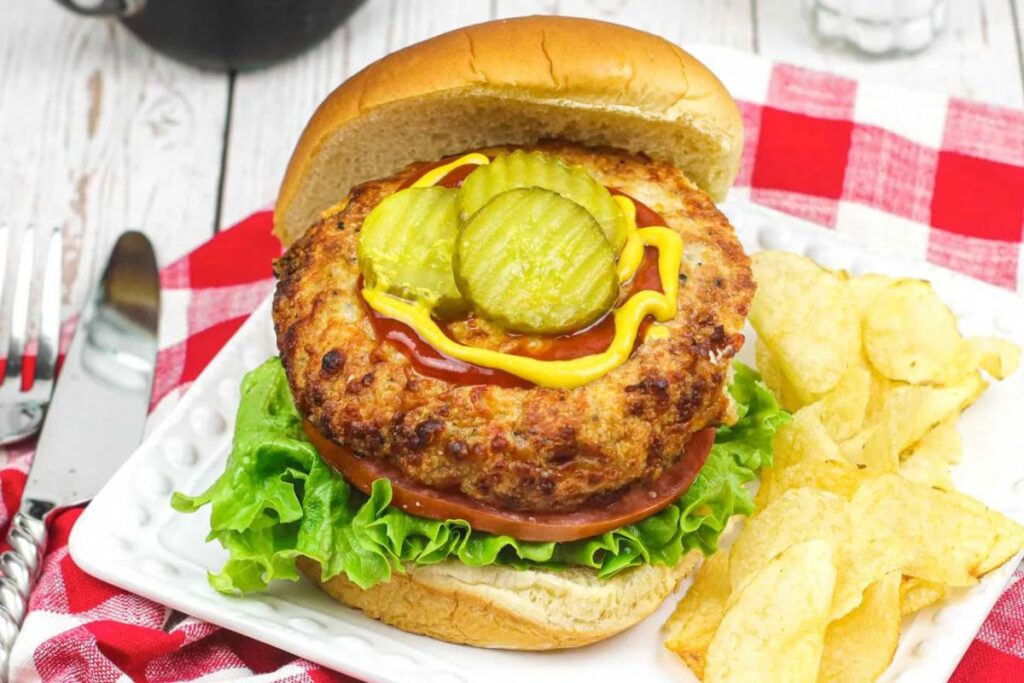 Air Fryer Chicken Burger by Trop Rockin